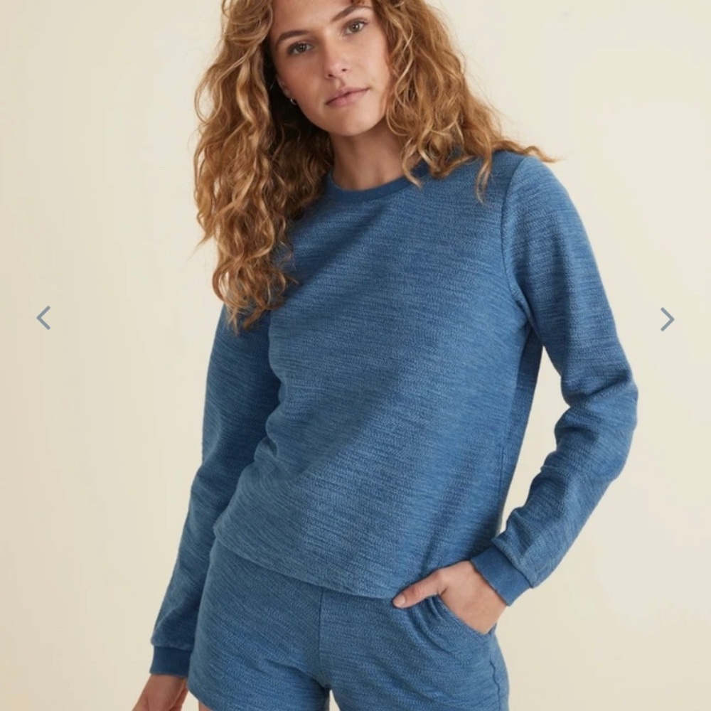 Marine Layer Daria Textured Sweatshirt in Indigo